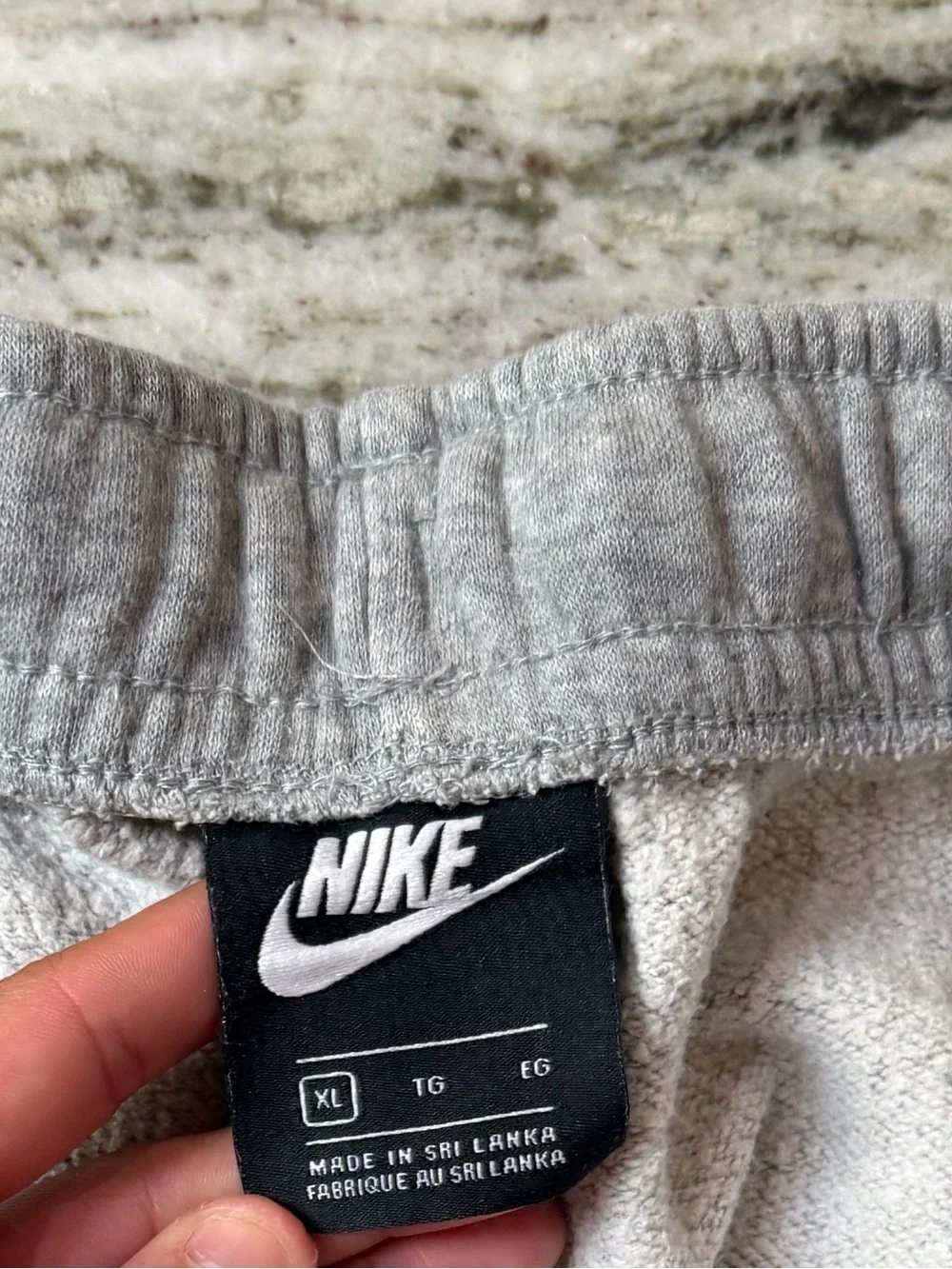 Nike Grey Men's Fleece Joggers Sweatpants with Embroidered Logo
